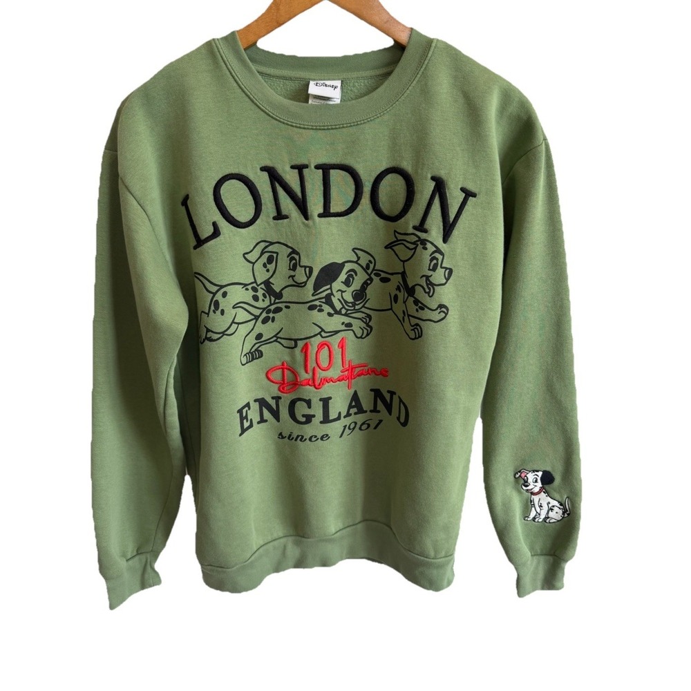 Disney 101 Dalmatians London England Green Sweatshirt Adult Medium Disneyland